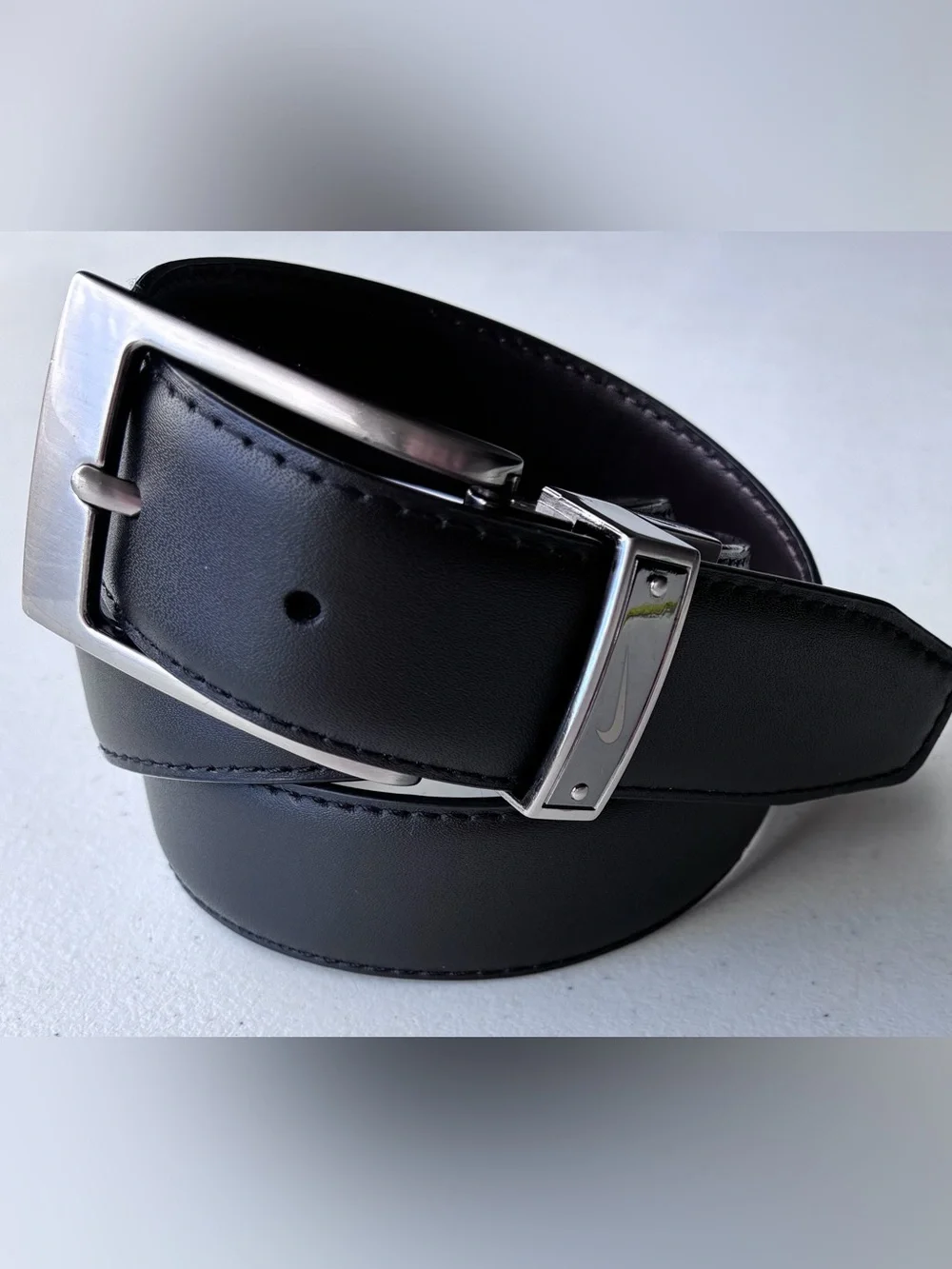 Nike Black/Brown Reversible Genuine Leather S5034002A Adult Belt Size 34